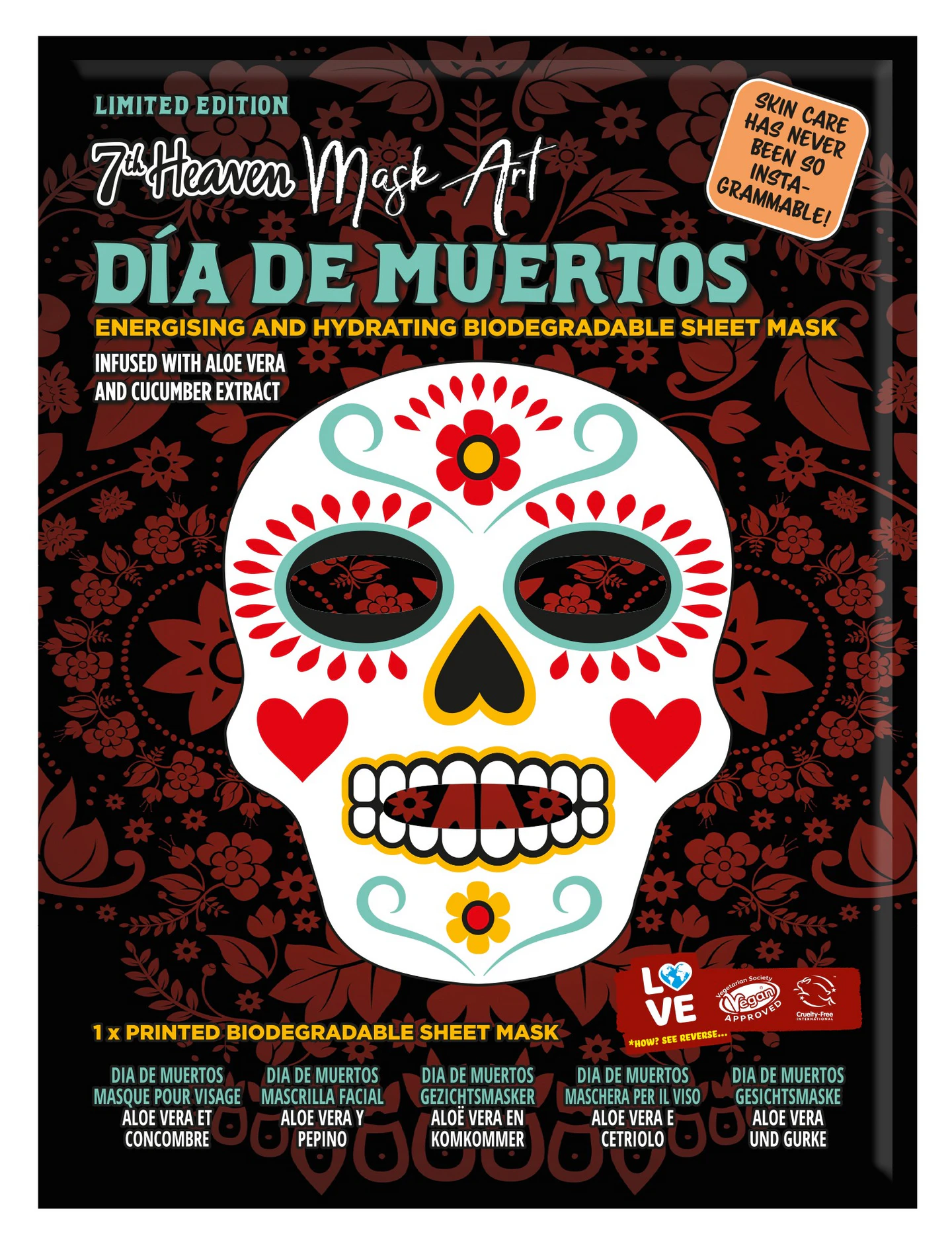 Dia De Muertos - kasvonaamio - aloe vera & kurkku - 7th Heaven