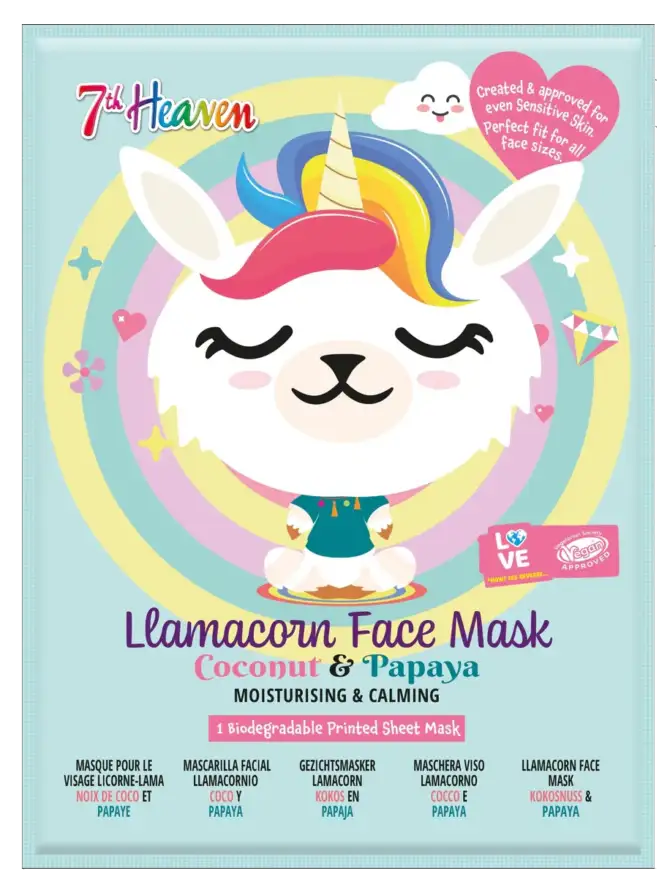 Laama - kasvonaamio - kookos & papaija - 7th Heaven