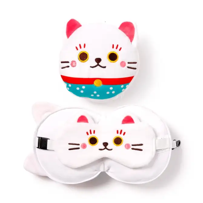 Maneki Neko Lucky Cat - reissupehmo: matkatyyny ja unimaski - Relaxeazzz Travel Buddy - Image 6