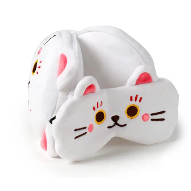 Maneki Neko Lucky Cat - reissupehmo: matkatyyny ja unimaski - Relaxeazzz Travel Buddy - Image 4