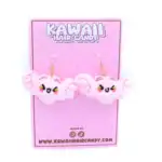 Vaaleanpunainen lepakko pehmokorvikset - Kawaii Hair Candy - Image 2