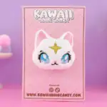 Valkoinen kissa pehmohiuskoriste - Kawaii Hair Candy - Image 2