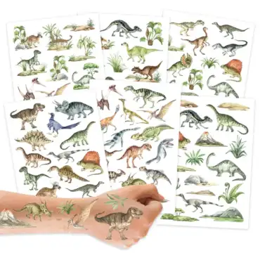 Dinosaurukset - 6 arkkia, 100 lasten tatuointia - Papierdrachen