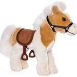 Ruskeavalkoinen hevospehmolelu satulalla - Uni Toys - Image 3